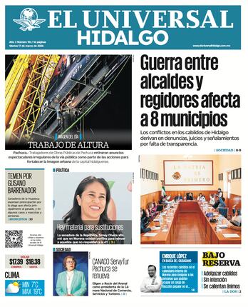 Portada El Universal Hidalgo 17/3/26