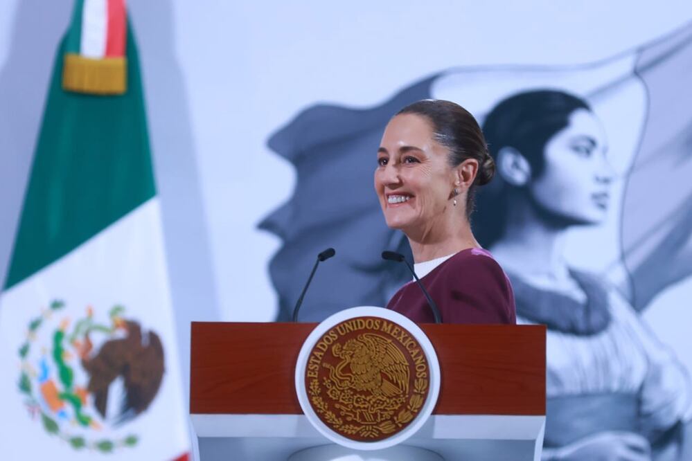 La presidenta de México, Claudia Sheinbaum Pardo, en su conferencia de este lunes 9 de diciembre de 2024 en Palacio Nacional. Foto: Agencia EL UNIVERSAL/Fernanda Rojas/LCG.