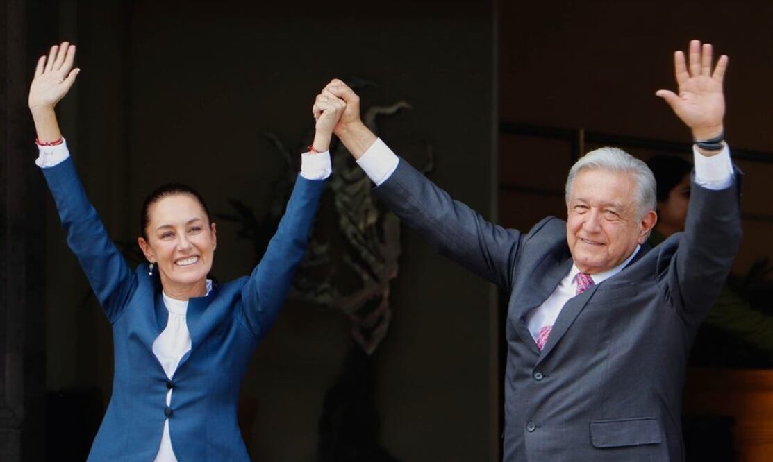 Llegada de la virtual presidenta de México, Claudia Sheinbaum, a palacio nacional, donde fue recibida por el presidente Andrés Manuel López Obrador. Fotos: Berenice Fregoso/ EL UNIVERSAL
