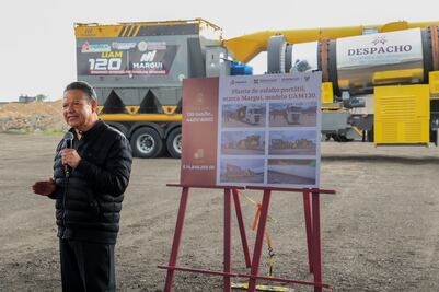 Gobierno de Hidalgo recibe de Pemex planta de asfalto portátil 