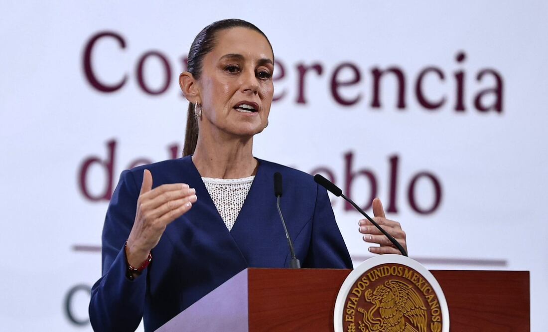 La presidenta Claudia Sheinbaum durante su conferencia matutina desde Palacio Nacional. Foto: Agencia EL UNIVERSAL/Berenice Fregoso/RDB.