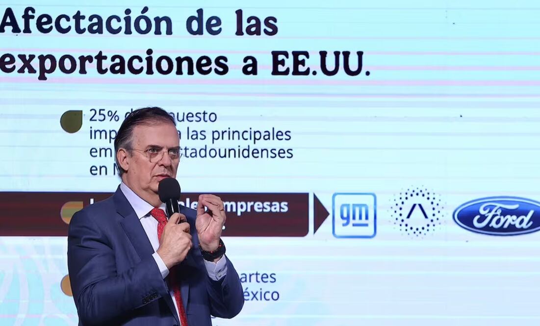 Marcelo Ebrard, Secretario de Economía en la conferencia matutina de la presidenta Claudia Sheinbaum con empresarios. Fotos: Berenice Fregoso ( El Universal