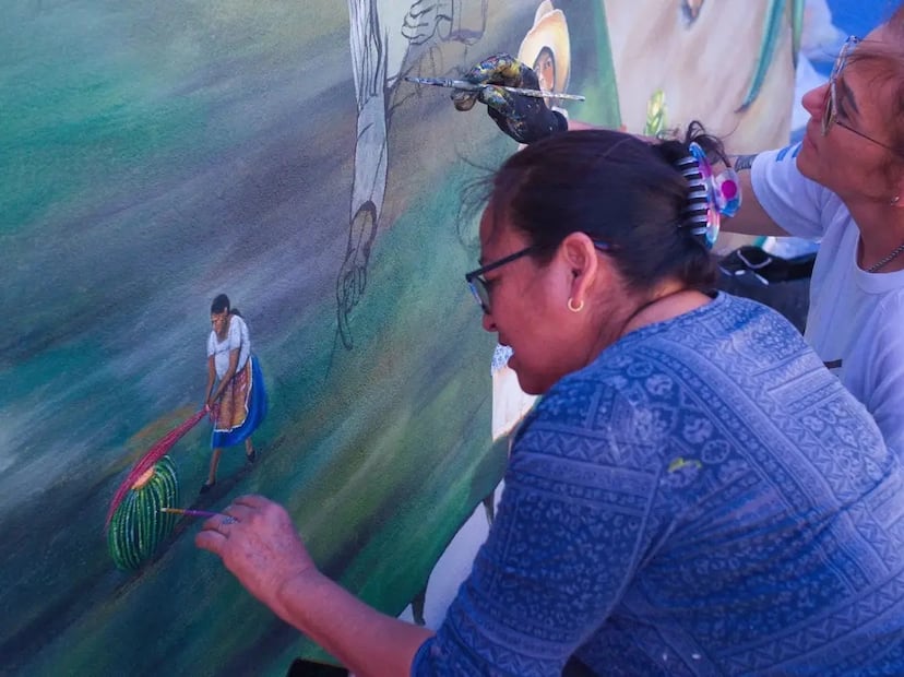 Indignación en Ixmiquilpan por eliminación de firma de artista local en mural colectivo | Foto: Especial