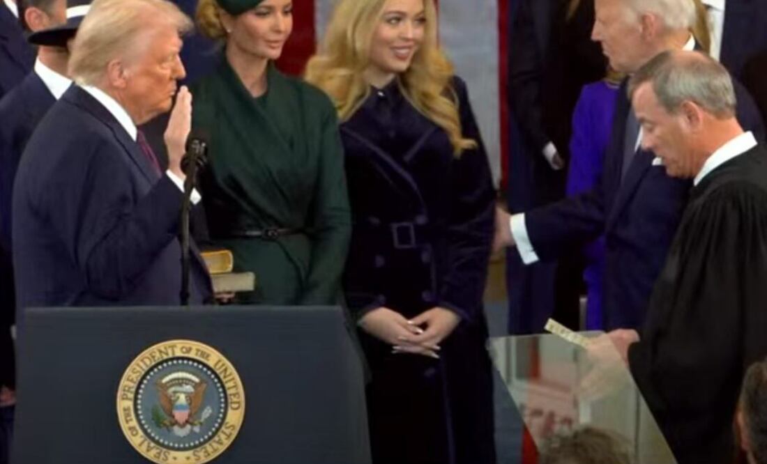 Donald Trump jura como presidente de EU y se convierte en el mandatario número 47 de ese país. Foto: Captura de Pantalla