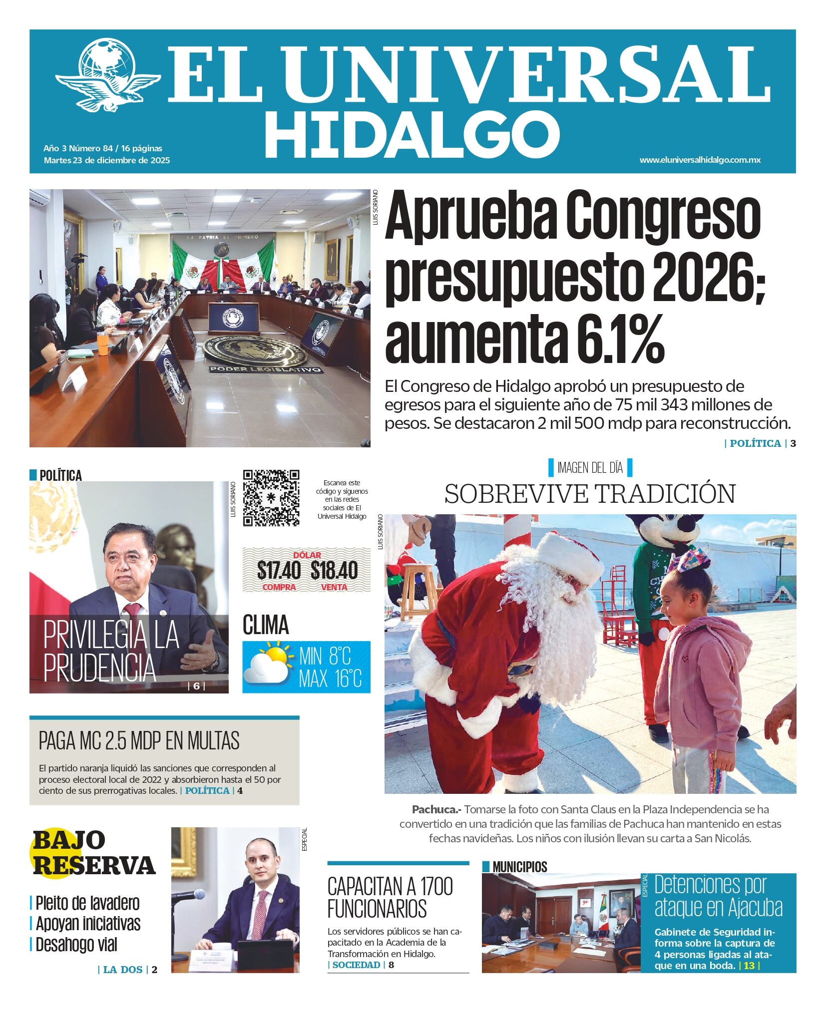 El Universal Hidalgo 23/12/25