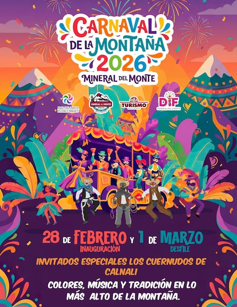 Carnaval de la Montaña llenará de color y tradición las calles de Real del Monte | Facebook: Ayuntamiento Mineral del Monte 2024-2027