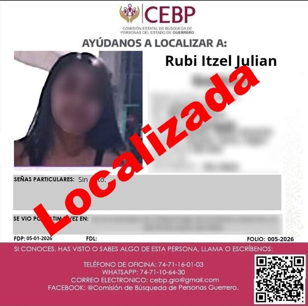 Localizan con vida en Tizayuca a adolescente de Guerrero tras activarse Alerta Violeta | Cortesía: CEBP