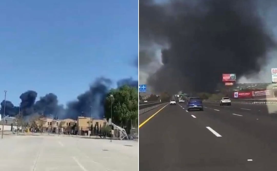 A la altura de la salida del AIFA una bodega de unicel se incendió I Foto:Especial