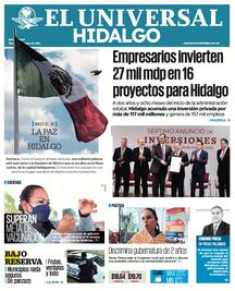 Portada El Universal Hidalgo 27/05/25