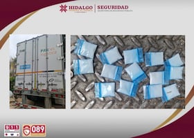 Aseguran mercancía y presunta droga en operativo contra robo a transporte en Almoloya