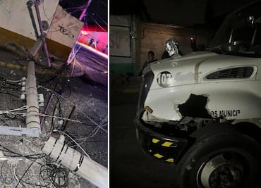 Camión recolector derriba poste y deja sin luz a vecinos en Mineral de la Reforma