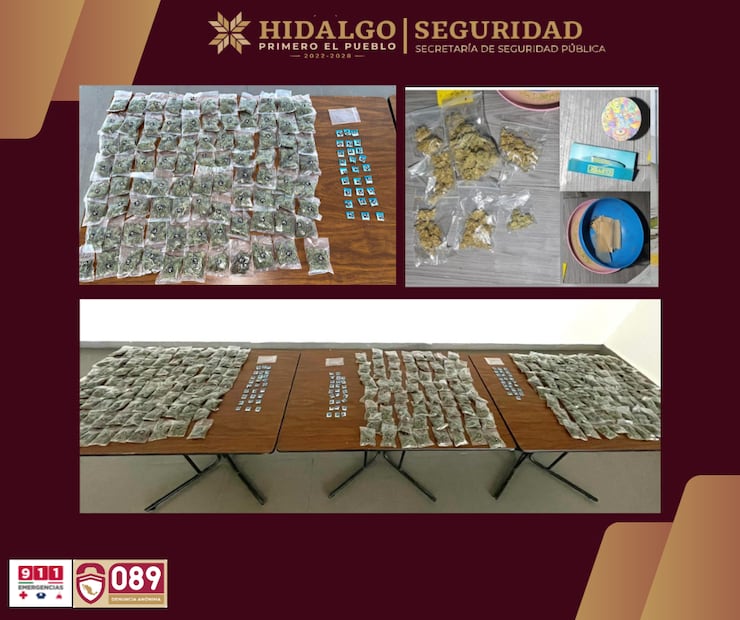 Operativos de seguridad dejan detenciones y decomisos en Tula y Zempoala | Fotos: SSPH