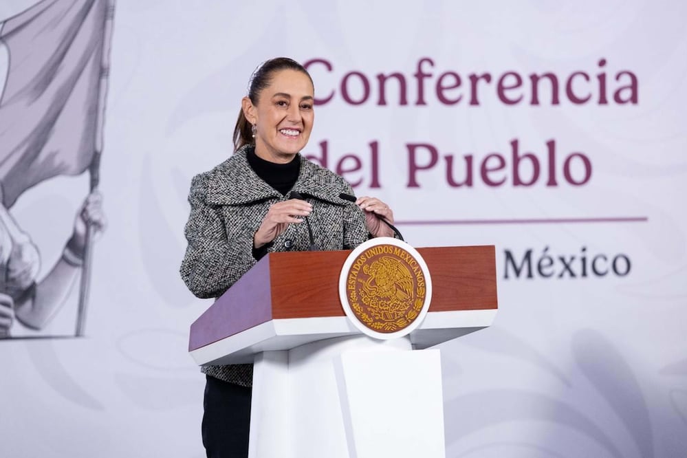 La presidenta Claudia Sheinbaum durante su conferencia matutina desde Palacio Nacional. Foto: Agencia EL UNIVERSAL/Hugo Salvador/RDB.