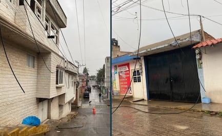 Hombre sufre descarga eléctrica al tocar cables sueltos con su paraguas en Tulancingo
