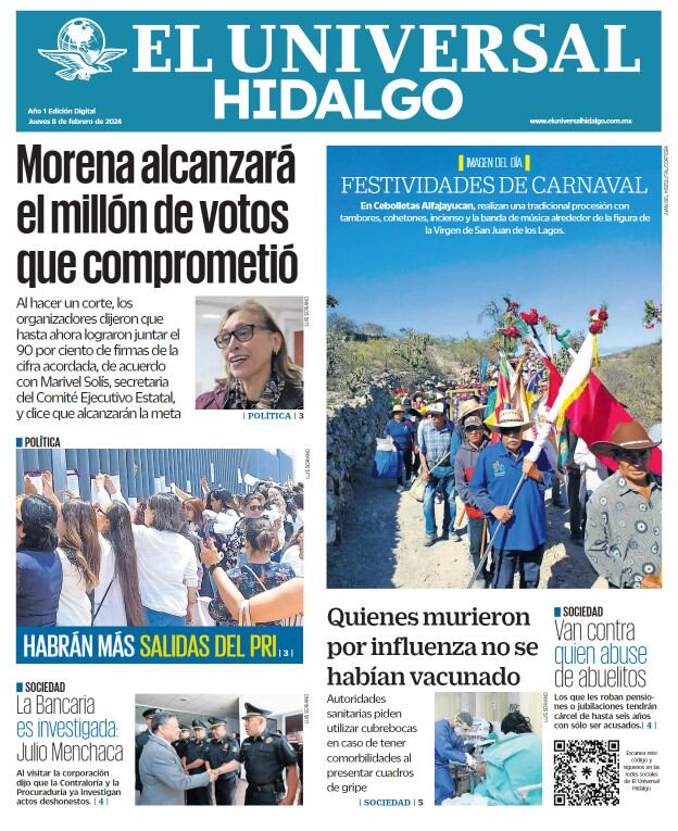 Portada El Universal Hidalgo 080224