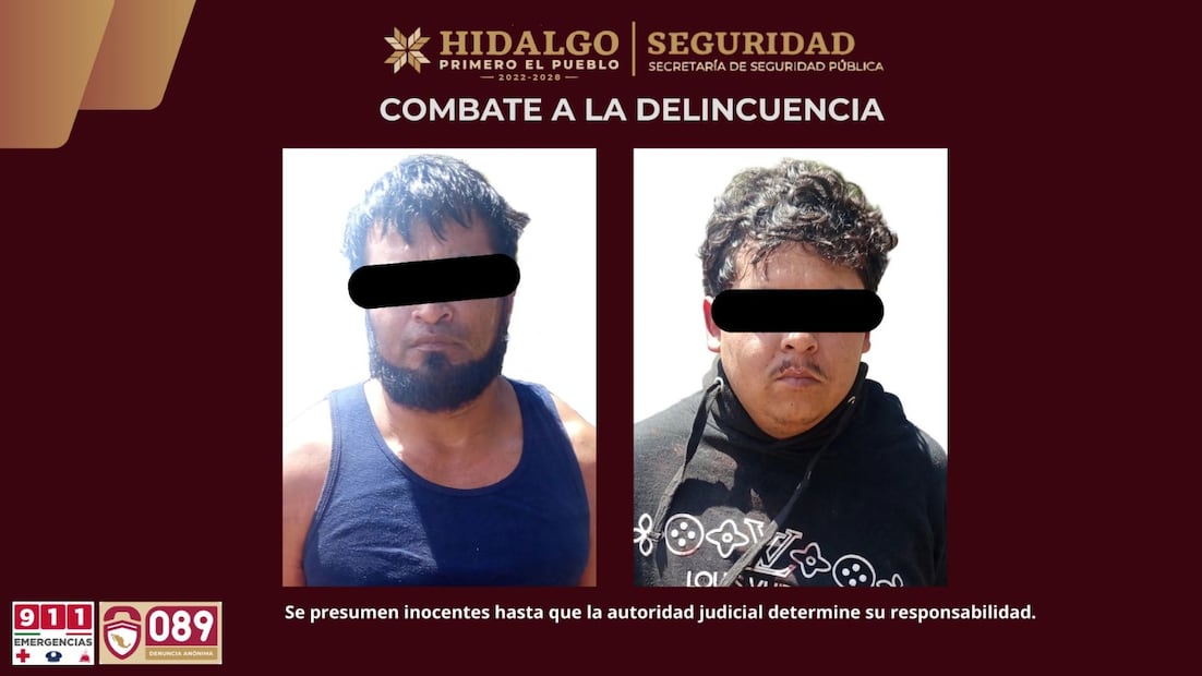Detienen a dos tras homicidio en Pachuca; escapaban en una carroza fúnebre | Fotos: SSPH