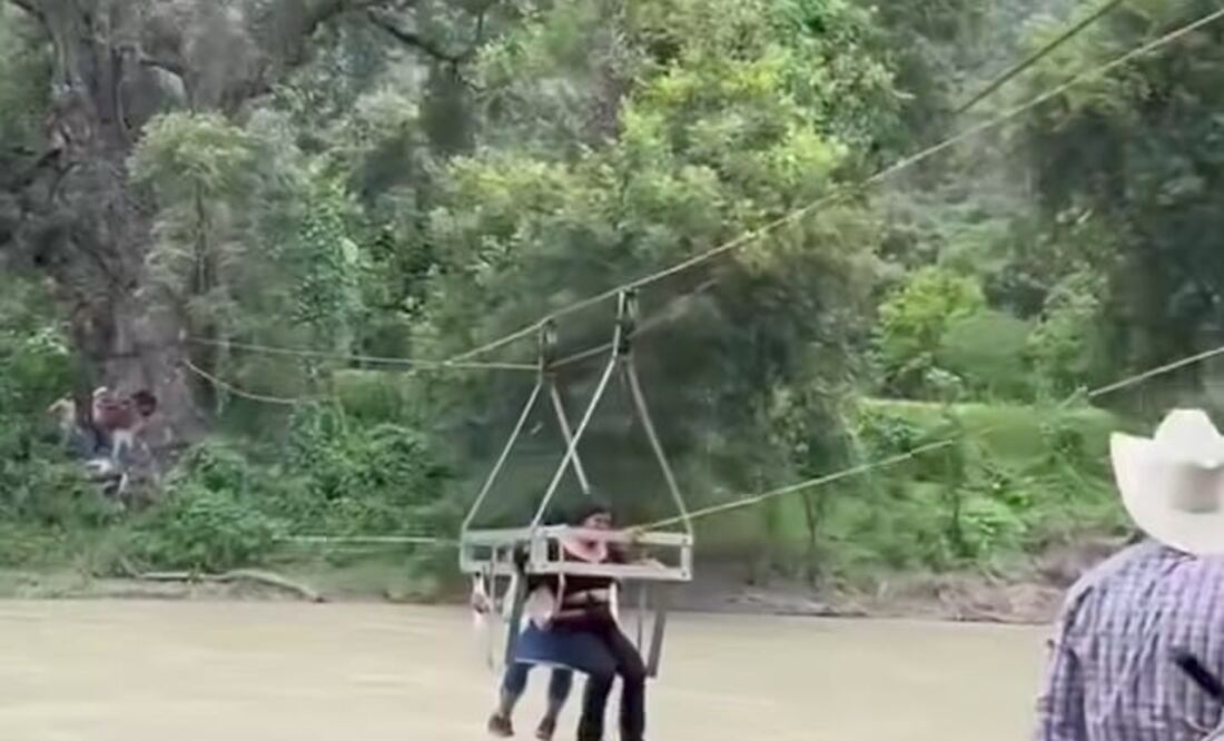 Por la comunidad de Vado Hondo cruza el río Amajac | Captura de video