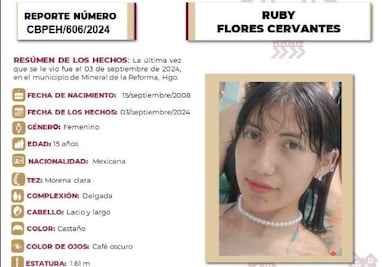 Reportan desaparición de quinceañera en Mineral de la Reforma