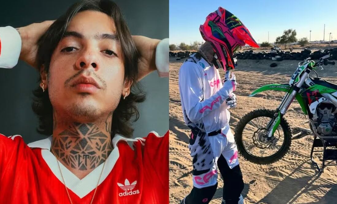 El cantante Natanael Cano sufrió un accidente mientras hacia motocross. Foto: Instagram oficial.