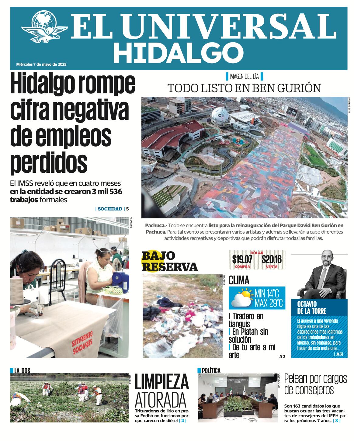 Portada El Universal Hidalgo 070525