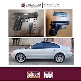 Detienen a dos hombres en operativos de seguridad con armas de fuego en Hidalgo