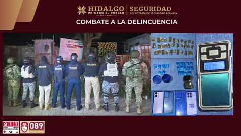 Cateo en Tizayuca deja dos detenidos y más de 390 dosis de droga aseguradas