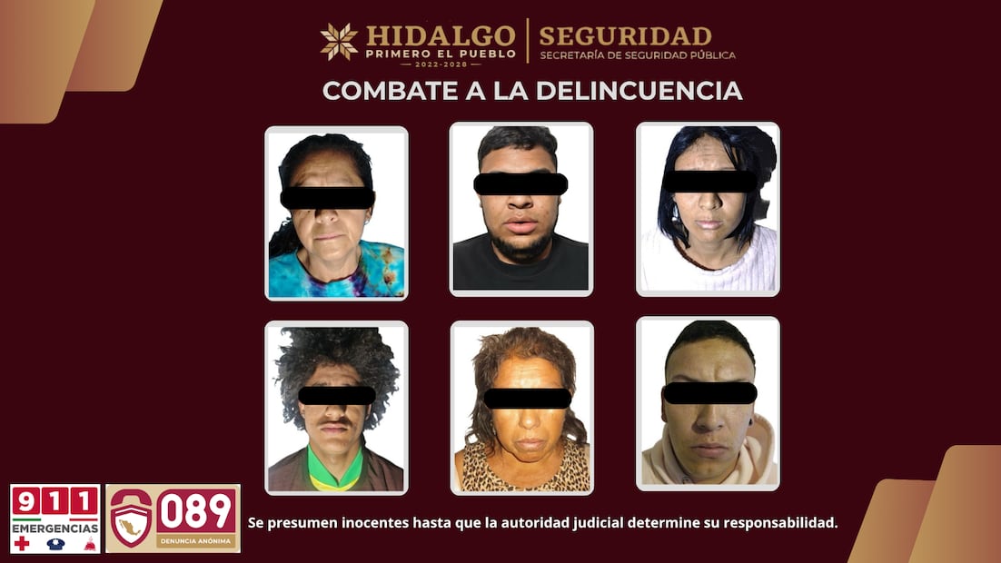 Desmantelan red de préstamos “gota a gota” en Actopan; hay seis detenidos | Foto: SSPH
