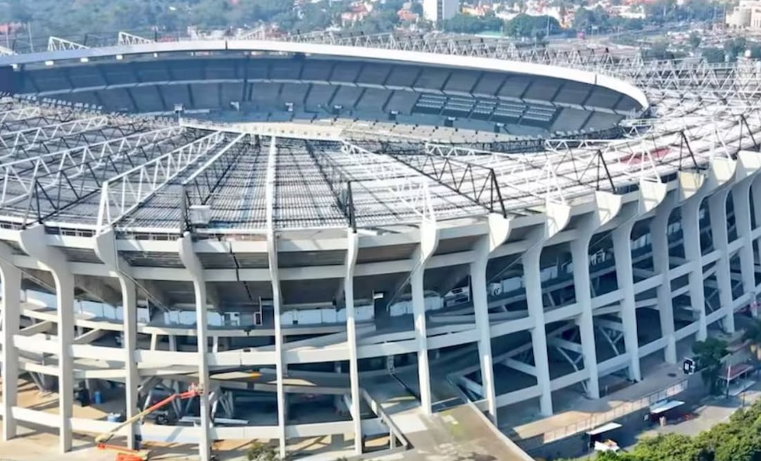 El Estadio Azteca continúa con sus trabajos de remodelación para el Mundial 2026. Foto: Especial