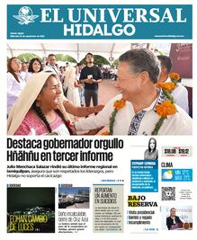 Portada El Universal Hidalgo 10/9/25