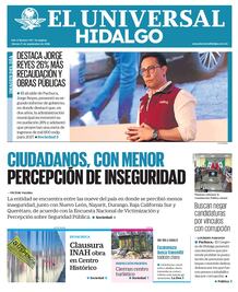 Portada El Universal Hidalgo 11/9/26