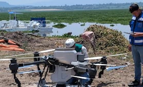 Con drones e IA, intensifican saneamiento en la presa Endhó