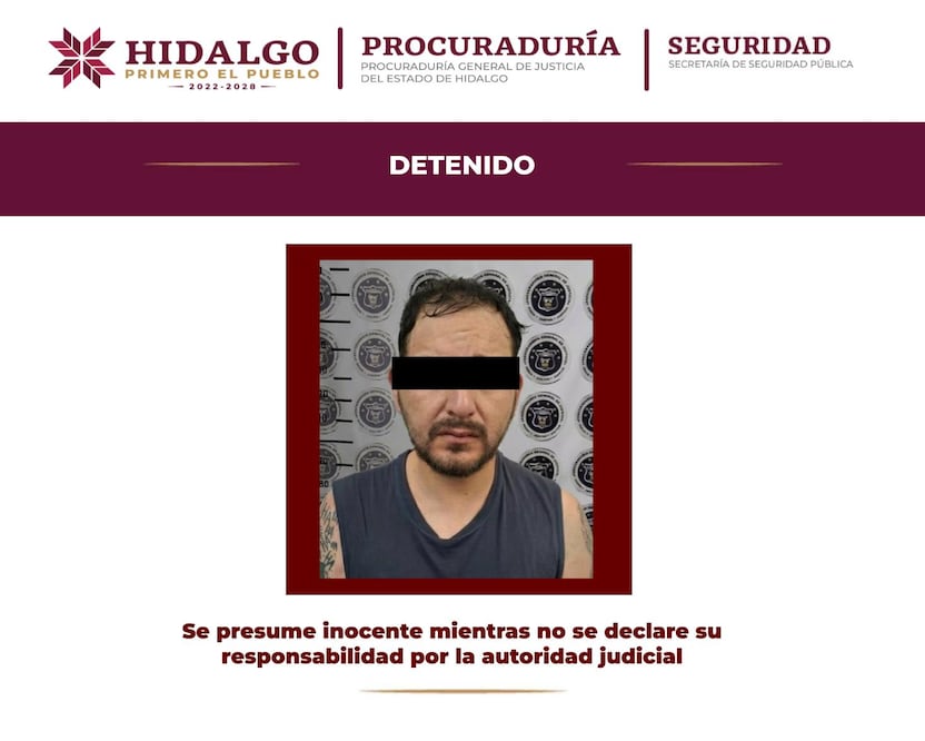 Detienen en Tlaxcoapan a presunto generador de violencia | Foto: PGJEH