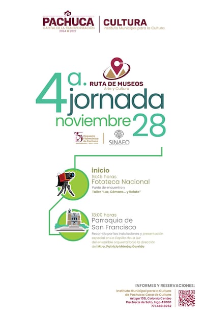 Pachuca prepara una jornada cultural imperdible este 28 de noviembre | Facebook: Instituto Municipal para la Cultura de Pachuca
