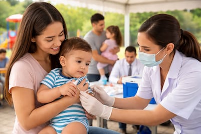 Instalan Macro Centro de Vacunación contra sarampión en Pachuca