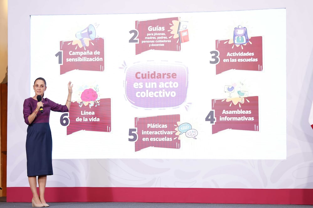 La presidenta Claudia Sheinbaum durante su conferencia matutina desde Palacio Nacional. Foto: Agencia EL UNIVERSAL/Diego Simón Sánchez/RDB.