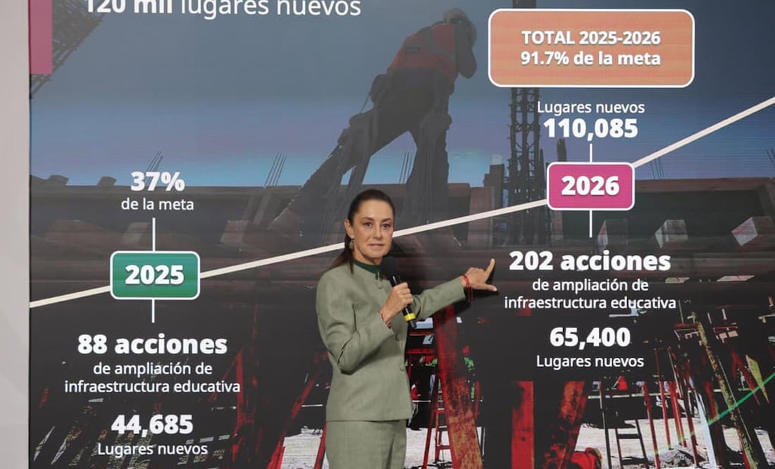 La presidenta Claudia Sheinbaum durante su conferencia matutina desde Palacio Nacional. Foto: Agencia EL UNIVERSAL/Carlos Mejía/RDB.