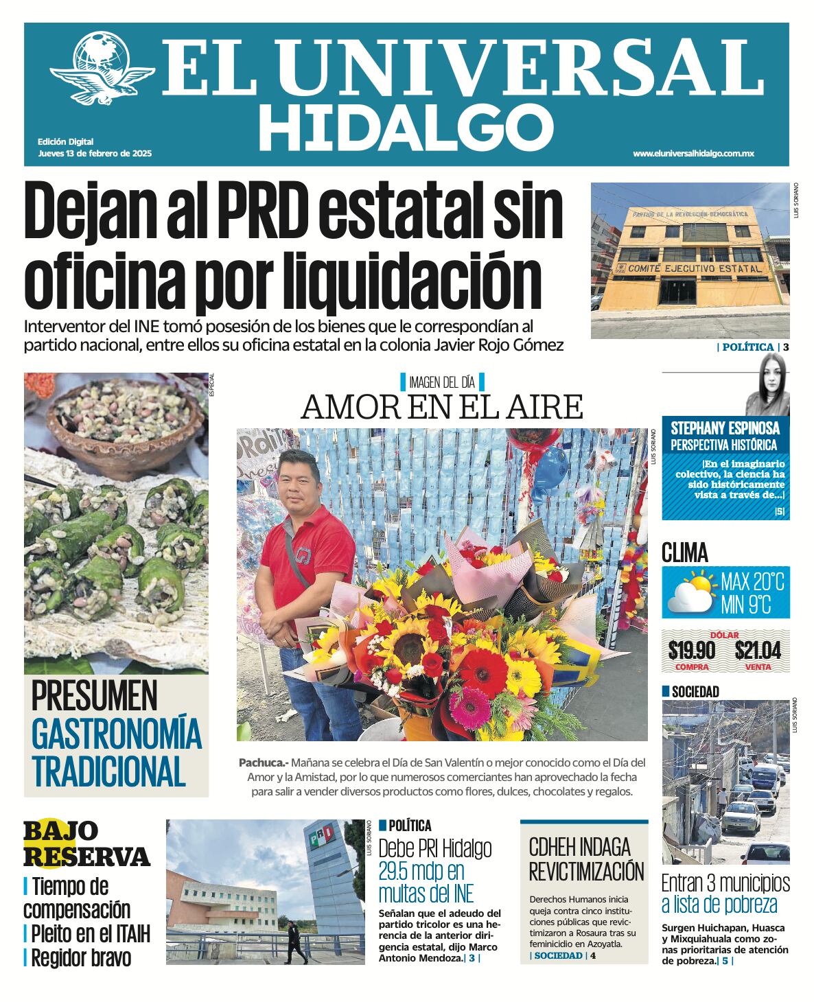 Portada El Universal Hidalgo  130225