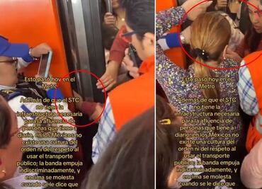 Rescatan a mujer que se le atoró mano en puertas de vagón del Metro