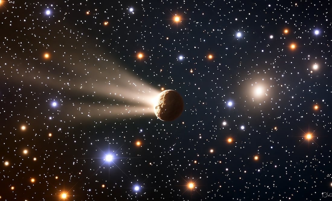 El telescopio James Webb descubrió un extraño objeto viajando por el espacios
Foto: Grok IA