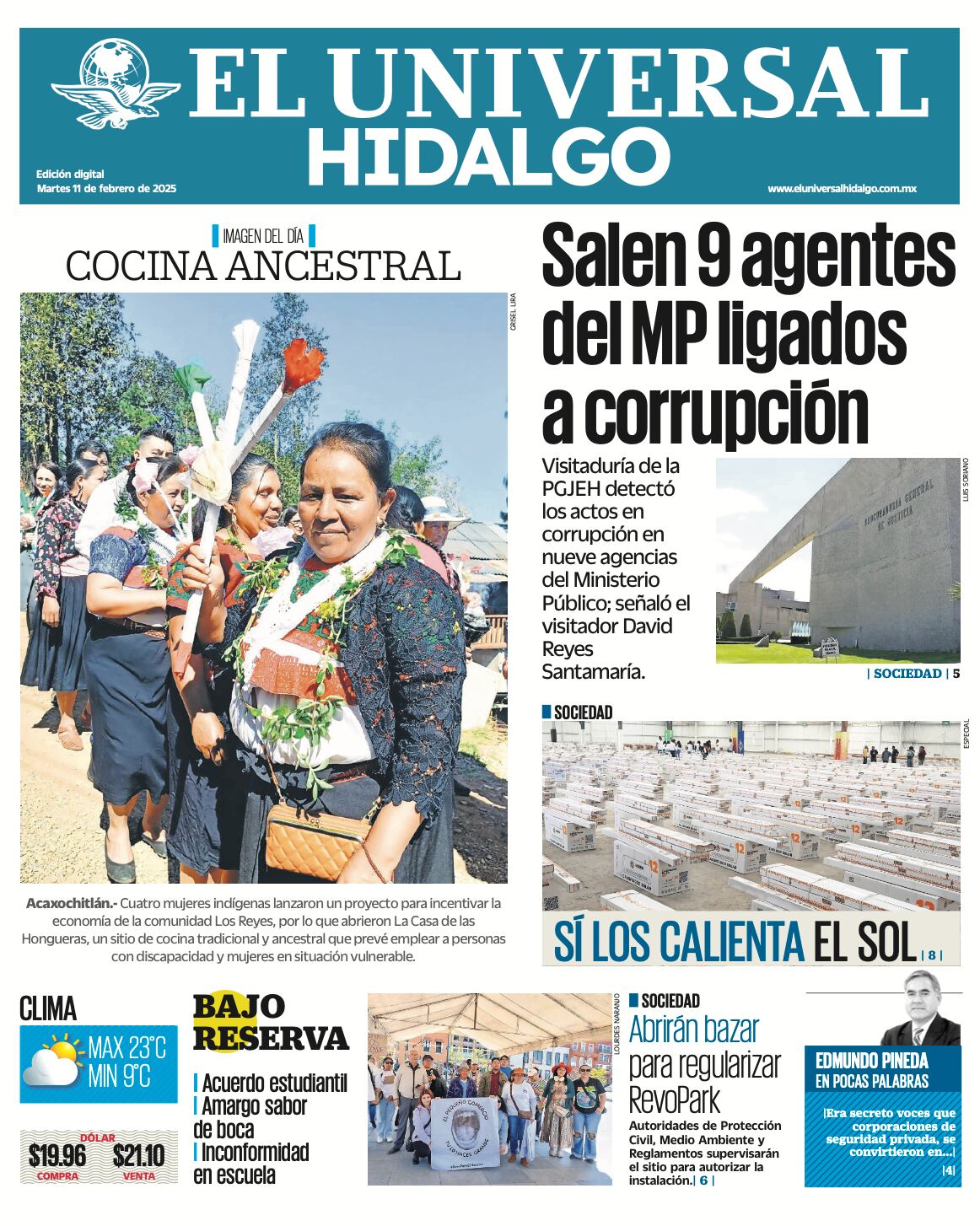 Portada El Universal Hidalgo 110225