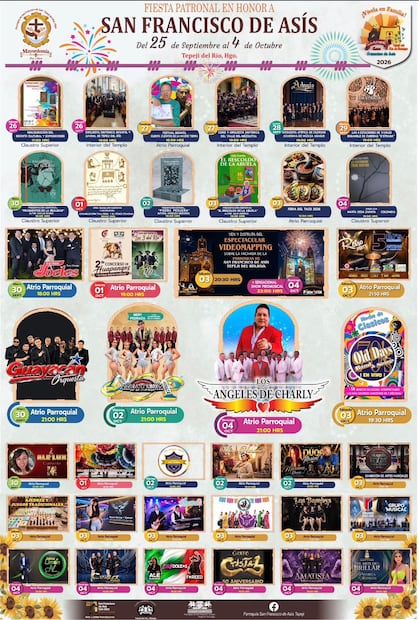 ¡Tepeji del Río ya tiene cartelera para sus Fiestas de Octubre 2026! Cortesía: Turismo Hidalgo