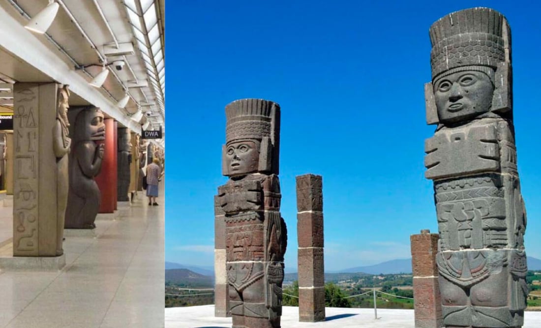 Arte tolteca bajo tierra en la Línea 1 en Canadá | Foto: Especial