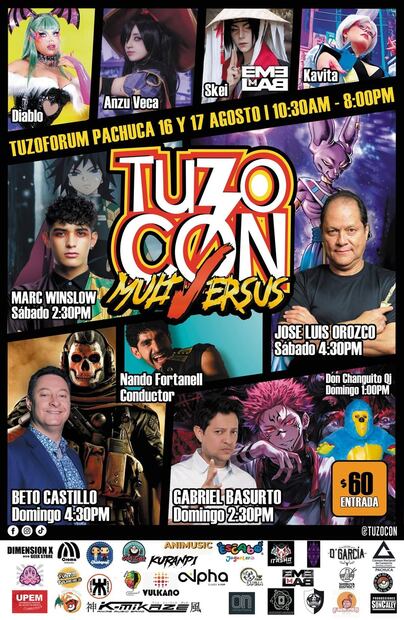 Expo Tuzocón Multiversus reunirá a las estrellas del doblaje, cosplay y música en Pachuca | Facebook: Expo Tuzocón