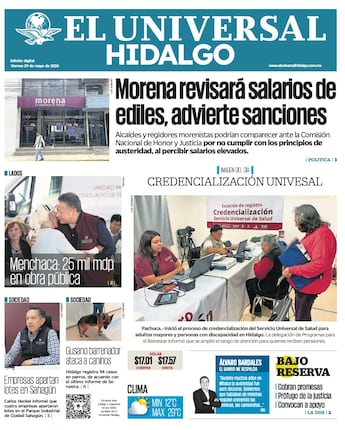 Portada EL Universal Hidalgo 29/5/26