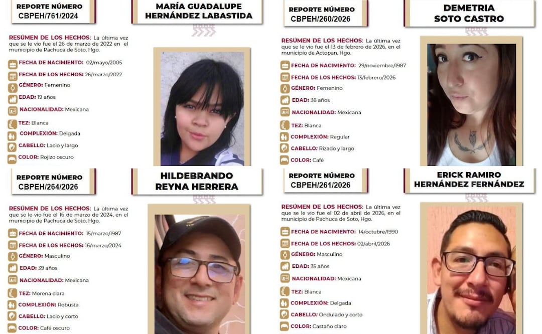 Al cierre de junio, 101 personas continuaban sin ser localizadas | Facebook: Comisión de Búsqueda de Personas del Estado de Hidalgo