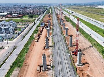 Avanza construcción del Tren AIFA–Pachuca; ya se levantan pilares del Puente 1 en Nextlalpan