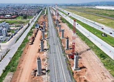 Avanza construcción del Tren AIFA–Pachuca; ya se levantan pilares del Puente 1 en Nextlalpan