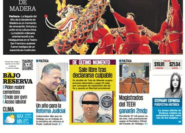 Portada El Universal Hidalgo 30/01/25