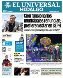 Portada El Universal Hidalgo 8/10/25