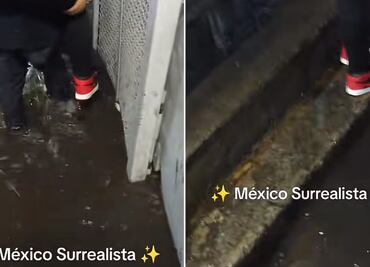Comerciantes cobran 10 pesos por cargar a usuarios tras inundaciones en Metro de CDMX; video se viraliza en TikTok
